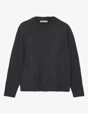 ALLSAINTS Remus Crewneck Long-Sleeve Wool and Cotton-Blend Jumper - DARK CHARCOAL detail 2