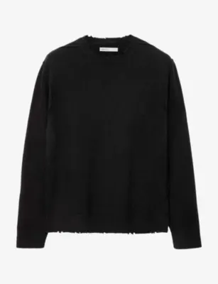 ALLSAINTS Remus Crewneck Long-Sleeve Wool and Cotton-Blend Jumper - DARK CHARCOAL