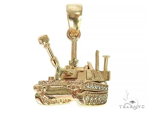 RINA - For Him FACTORY 14K Yellow Gold Small Battle Tank Pendant 66028 in Rose Gold – Pendant