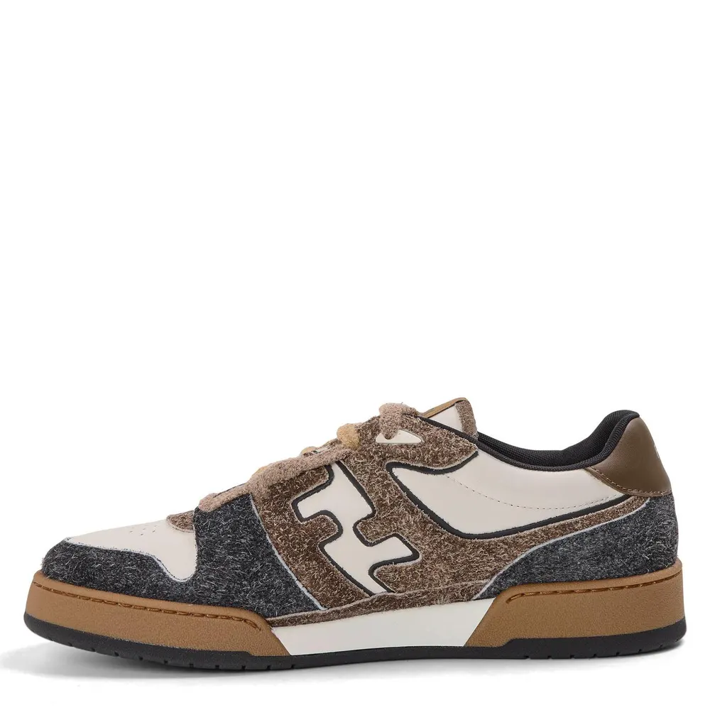 Fendi Men's Low-Top Trainers in White/Brwn, additional product view 2