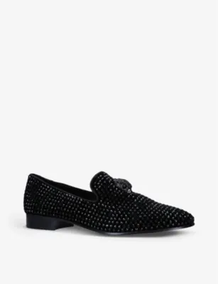 KURT GEIGER LONDON Ace studded suede loafers - EUR 42 / 8 UK MEN in BLACK, additional product view 3