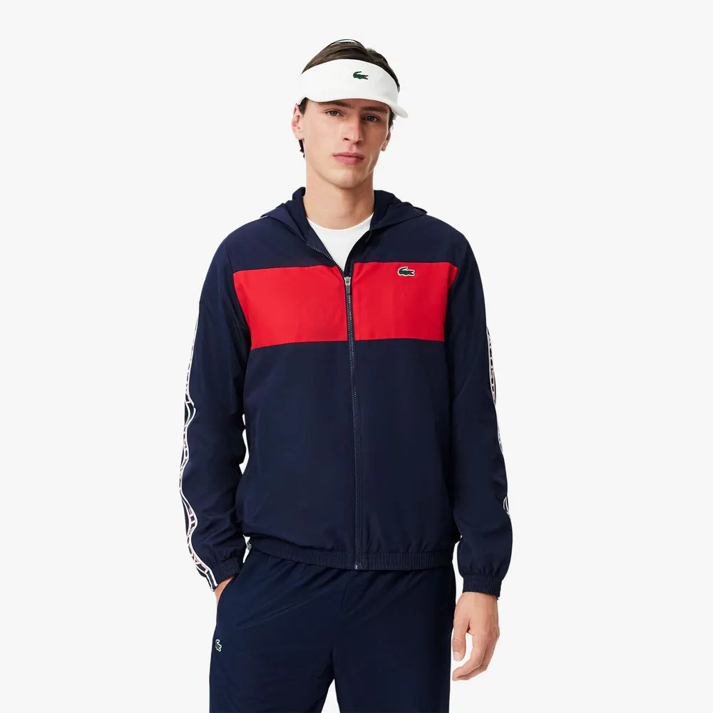 Lacoste Colour Block Logo Stripe Tennis Jacket detail 2