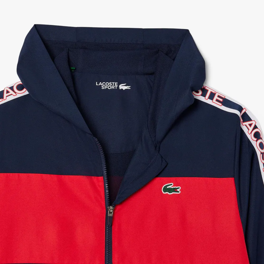 Lacoste Colour Block Logo Stripe Tennis Jacket detail 3
