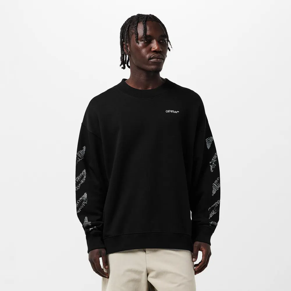 Off White Men's Scrib Skate Relaxed Fit Crew Sweatshirt detail 3