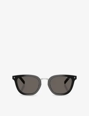 PRADA PR C01SD Round-Frame Acetate Sunglasses