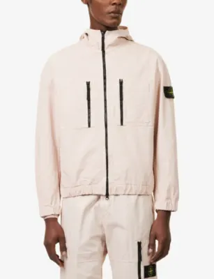 STONE ISLAND Hooded Zip-Up Cotton Ripstop Jacket detail 3