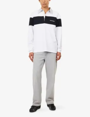 ACNE STUDIOS Stripe Cotton Polo Shirt detail 2