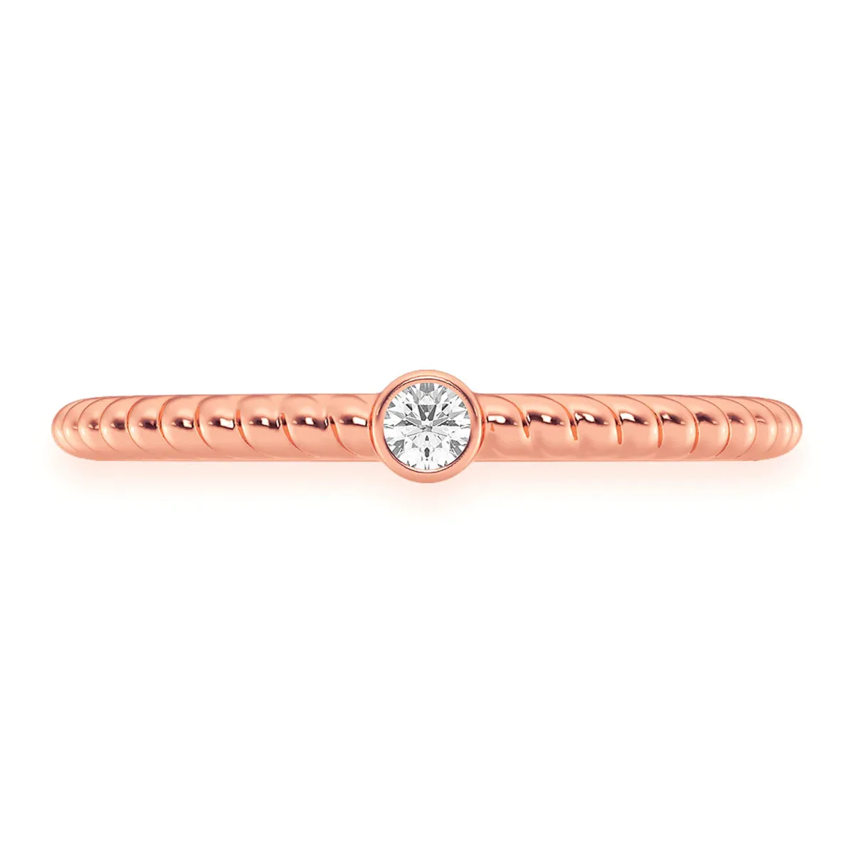 For Him Princess Rope Bezel Diamond Ring in Rose Gold / Natural Diamond – Ring