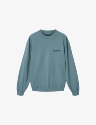 ALLSAINTS Xander Branded-Print Cotton-Jersey Sweatshirt - Bitter Brown detail 2