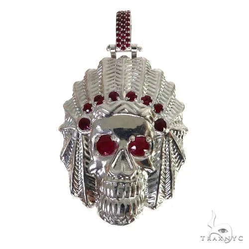 MARYAM - For Him SILVER .925 Silver Indian Skull Ruby Pendant 67722 – Pendant