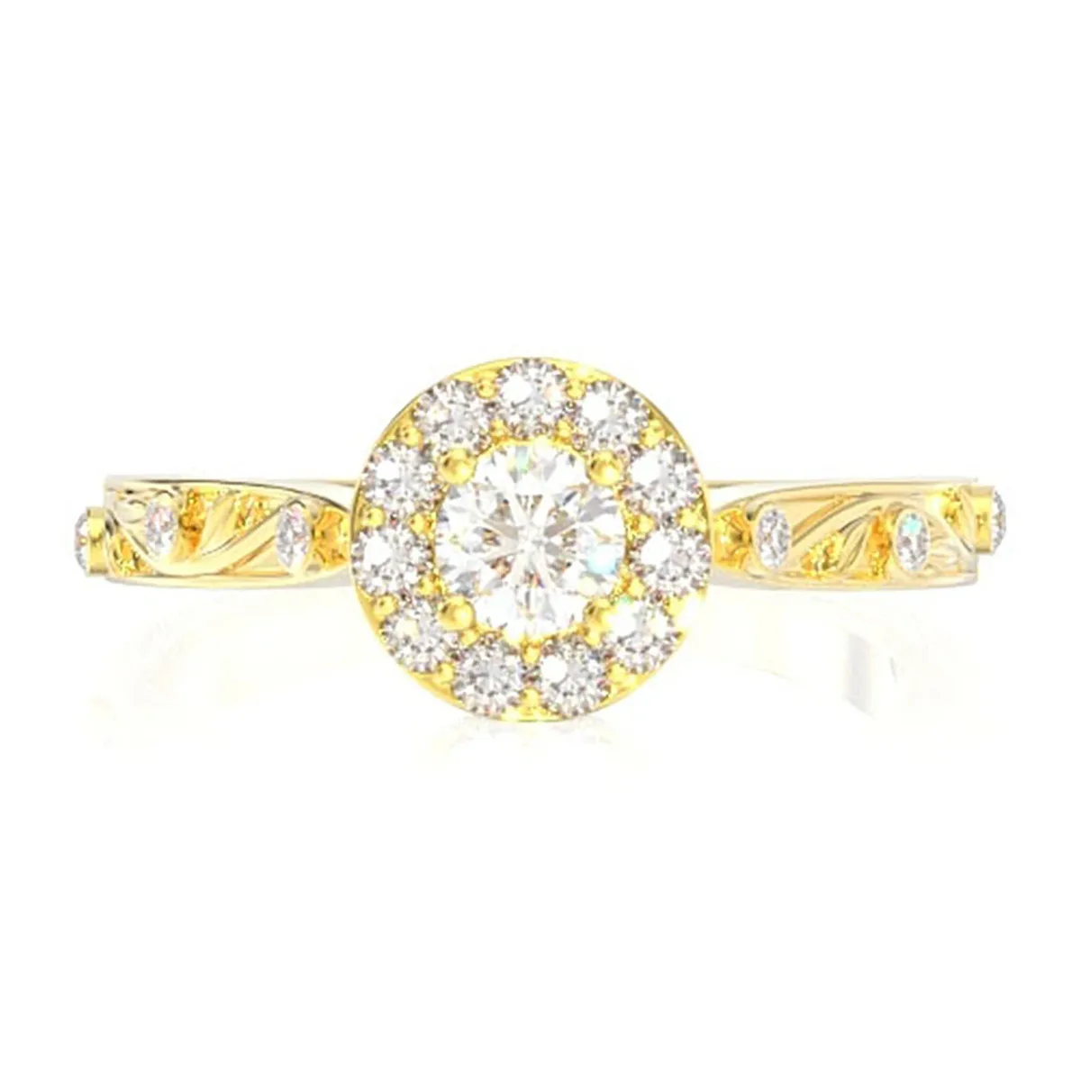 For Him Halo Bezel Vine Diamond Ring in Rose Gold / VS / Natural Diamond – Ring