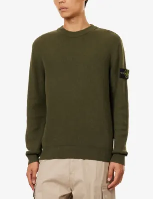STONE ISLAND Ribbed Compass-Badge Cotton Knit Jumper detail 3