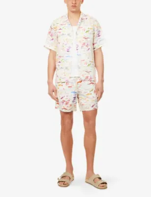VILEBREQUIN Charli Fish-Print Linen Shirt detail 2