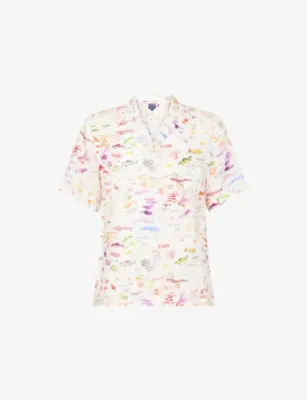 VILEBREQUIN Charli Fish-Print Linen Shirt