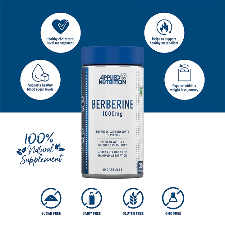 Applied Nutrition Berberine 1000mg x 60 Capsules, additional product view 2