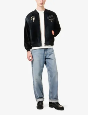 DUKE & DEXTER Lucky 7 Patchwork Cotton-Velvet Bomber Jacket detail 2