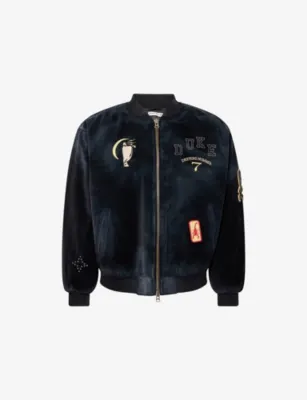 DUKE & DEXTER Lucky 7 Patchwork Cotton-Velvet Bomber Jacket