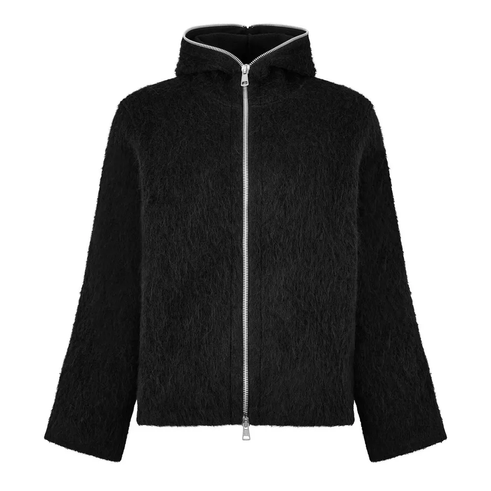 Our Legacy Full Zip Hoodie in Blck Hairy Wool – Clothing
