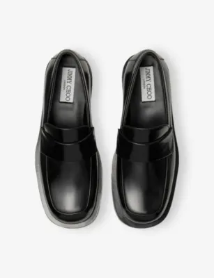 JIMMY CHOO Buff Leather Loafers - EUR 46 / 12 UK MEN in BLACK, additional product view 2