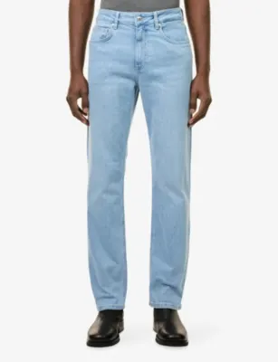 VINGT QUATRE Mid-Rise Straight-Leg Denim Jeans in ICE BLUE, additional product view 3