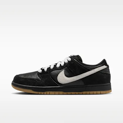 Nike SB Dunk Low Pro Skate Shoes - Black/Black/Gum Light Brown/White