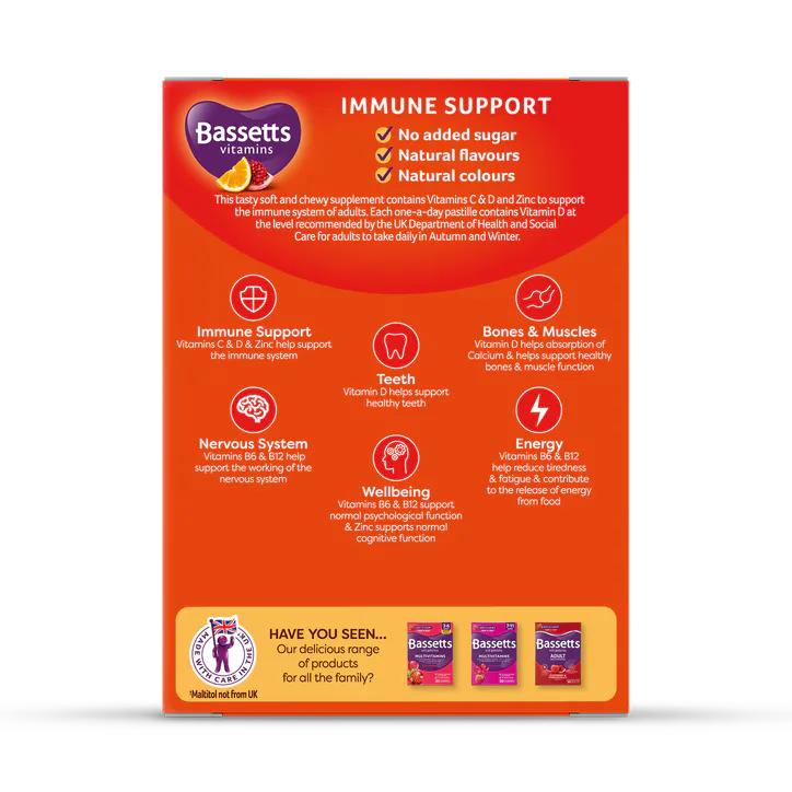 BASSETTS VITAMINS Adult Immune Support Multivitamins Orange & Pomegranate 30 Pastilles, additional product view 2