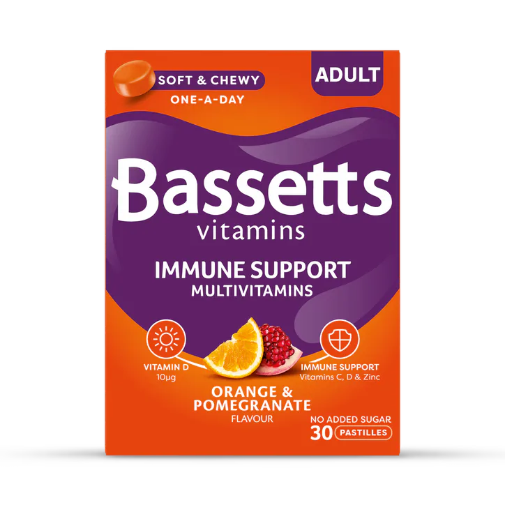 BASSETTS VITAMINS Adult Immune Support Multivitamins Orange & Pomegranate 30 Pastilles