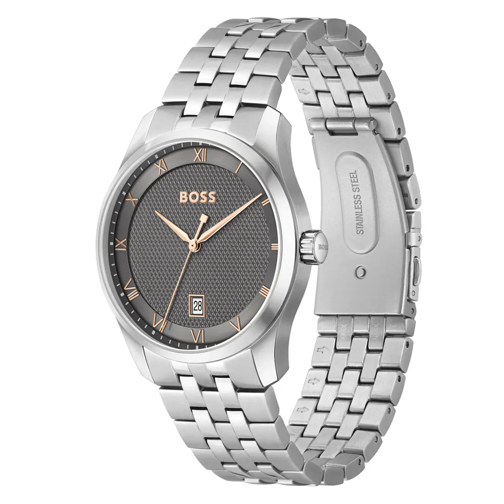 BOSS Principle Mens Watch Grey 41mm in Grey, additional product view 2