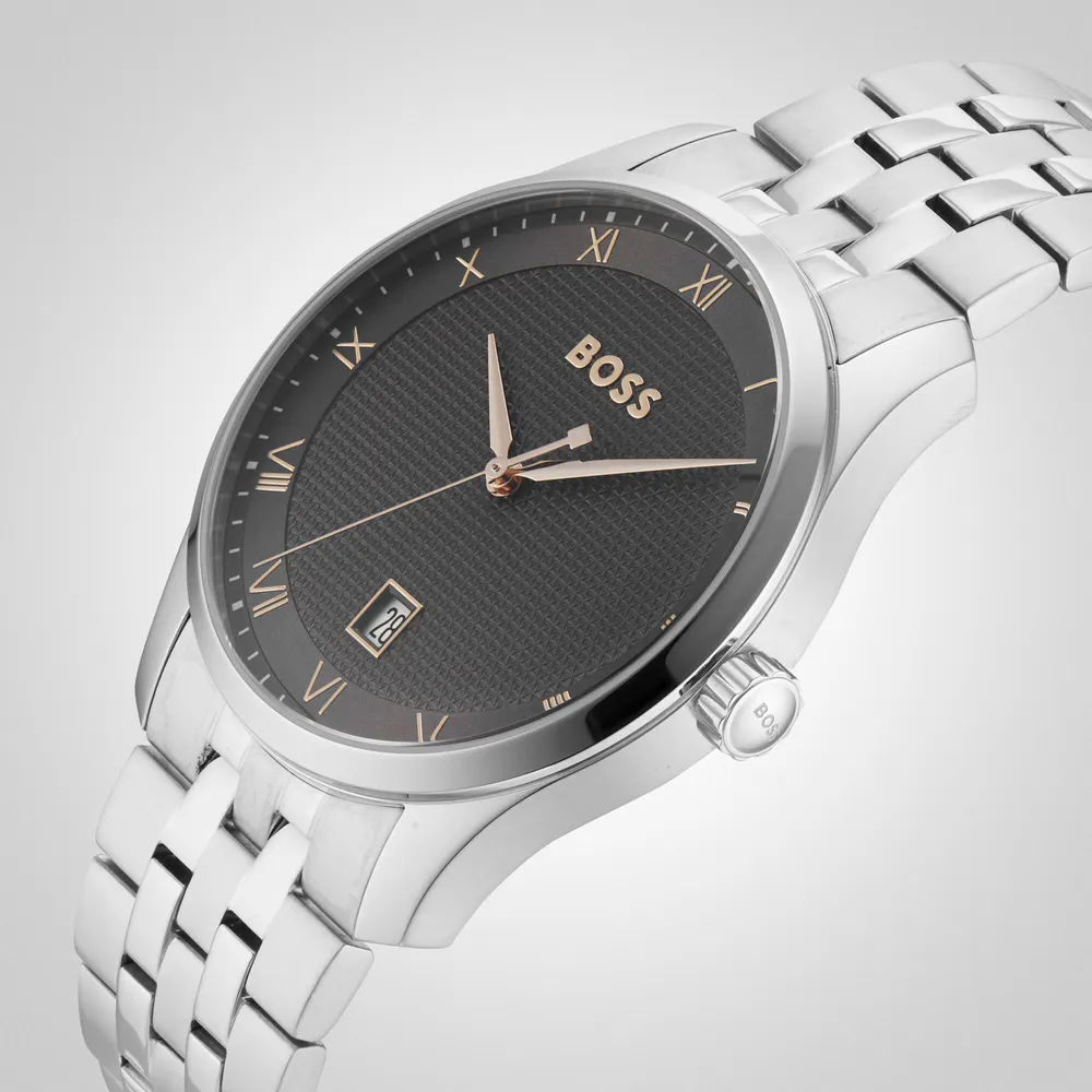 BOSS Principle Mens Watch Grey 41mm in Grey, additional product view 3