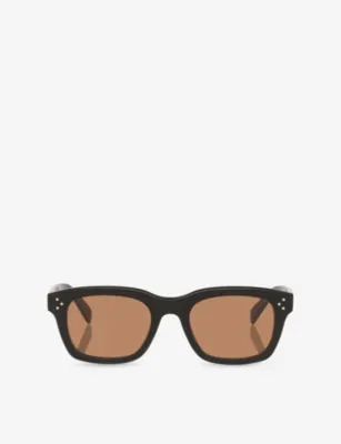 CELINE CL40232I 3-Dots Rectangle-Frame Acetate Sunglasses in BLACK – Mens | Sunglasses | Rectangle