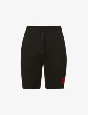 HUGO Logo-patch relaxed-fit cotton-jersey shorts - Dark Blue