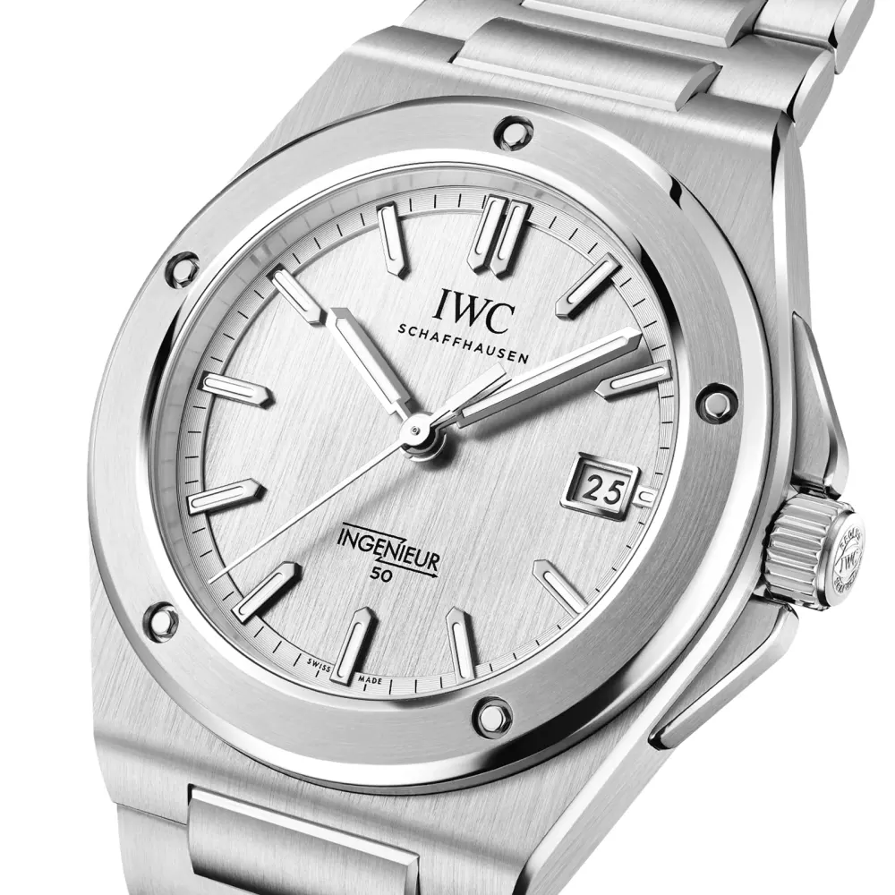 IWC Ingenieur Automatic 40mm 50th Anniversary Limited Edition Watch Silver detail 3