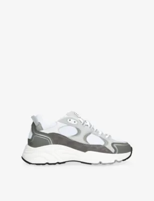 CLEENS Pulse Runner Leather And Mesh Trainers - EUR 44 / 10 UK MEN in WHITE/COMB – Mens | Trainers | Lace up trainers