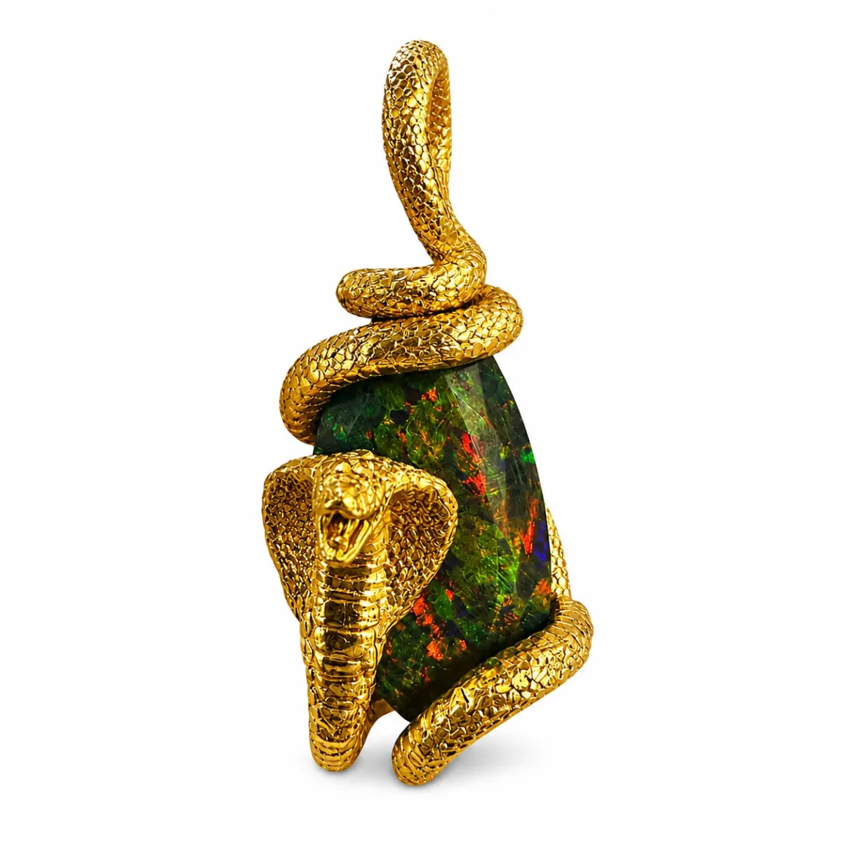 DANNY - For Him CUSTOM 1 of 1 24K Gold Opal Cobra Pendant 71504 – Pendant