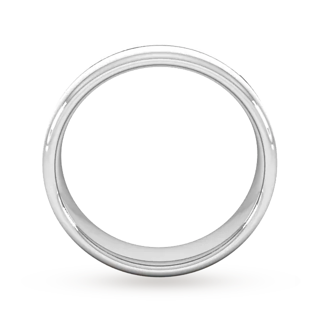 For Him 6mm Slight Court Heavy Centre Groove With Chamfered Edge Wedding Ring In 950 Palladium detail 3