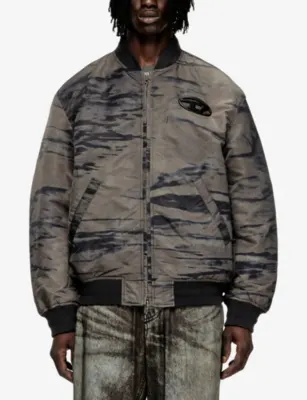DIESEL J-Kepes Logo-Plaque Nylon Bomber Jacket detail 3