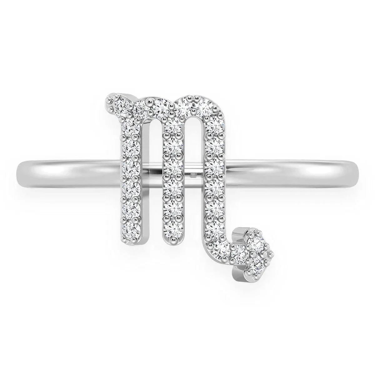 For Him Zodiac Diamond Ring in Scorpio / White Gold / Natural Diamond – Ring