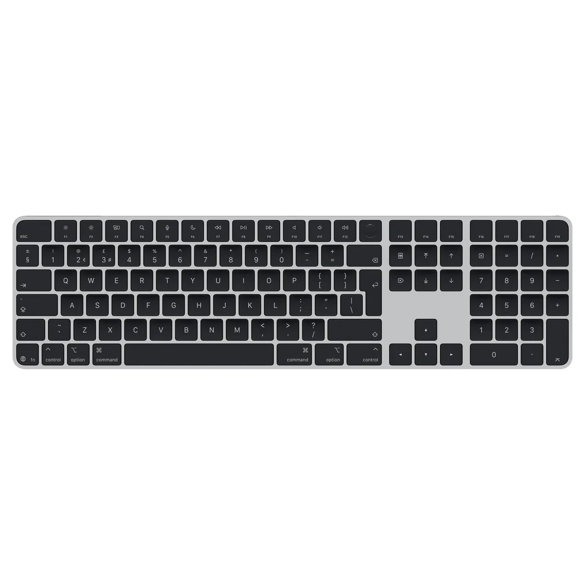 Apple Magic Keyboard with Touch ID and Numeric Keypad for Mac models with Apple silicon (USB‑C) - British English - Black Keys