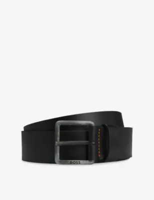 BOSS Logo-Buckle Leather Belt - 42