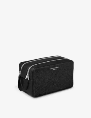 ASPINAL OF LONDON Mount Street branded leather wash bag detail 3