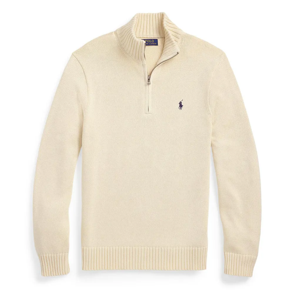 POLO RALPH LAUREN Mesh-Knit Cotton Quarter-Zip Jumper