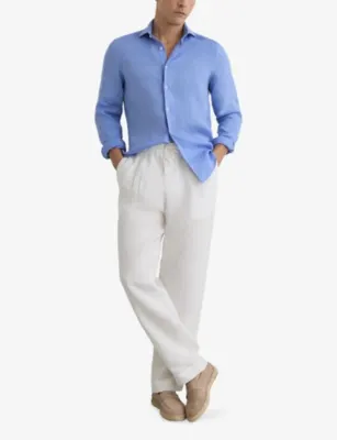 REISS Ruban Cutaway-Collar Linen Shirt detail 2