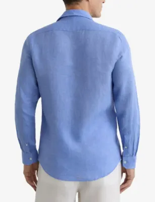 REISS Ruban Cutaway-Collar Linen Shirt detail 3