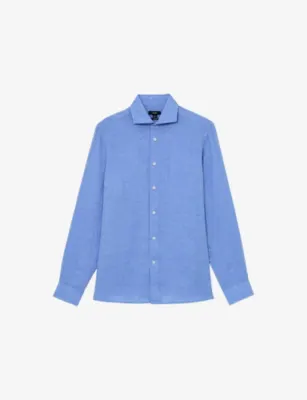 REISS Ruban Cutaway-Collar Linen Shirt