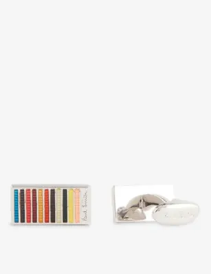 PAUL SMITH Signature Striped Metal Cufflinks