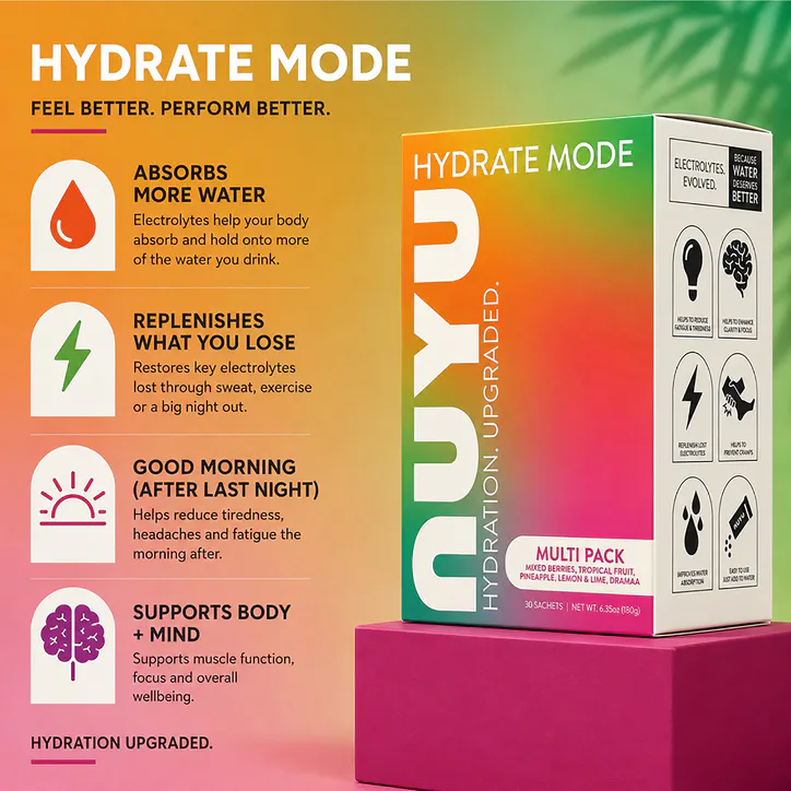 NUYU Hydrate Mode Mixed Multi-Pack 30 Sachets detail 2