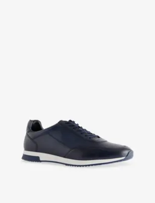 LOAKE Bannister tonal-stitching leather low-top trainers - EUR 44 / 10 UK MEN in NAVY, additional product view 3
