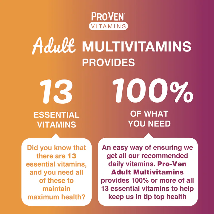 Pro-Ven Vitamins Pro-Ven Adult Multivitamins 60 Tablets, additional product view 3