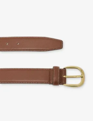 REISS Pierce Pebble Leather Belt - 32 in TAN, additional product view 3