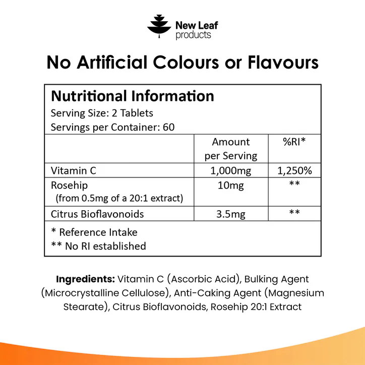 New Leaf Products Vitamin C Tablets 360 detail 3